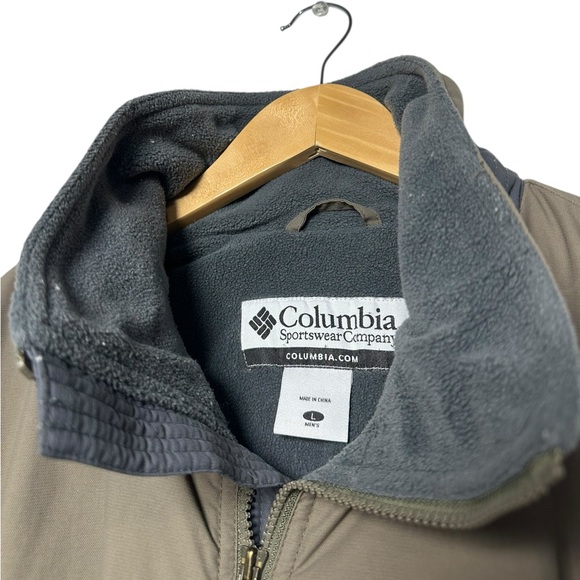 Vintage Columbia Mens Fleece Lined Bomber Nylon Full Zip Jacket Size Large Olive - Picture 5 of 6